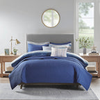8 Piece Printed Seersucker Comforter and Quilt Set Collection