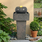 25.59"H Minimalist Concrete Column Fountain