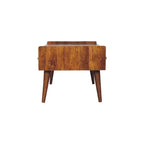 Elevated Chestnut Media Unit, 2-Drawers, 1 Open-Slot, Nordic Legs