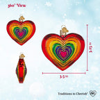 Rainbow Heart Ornament