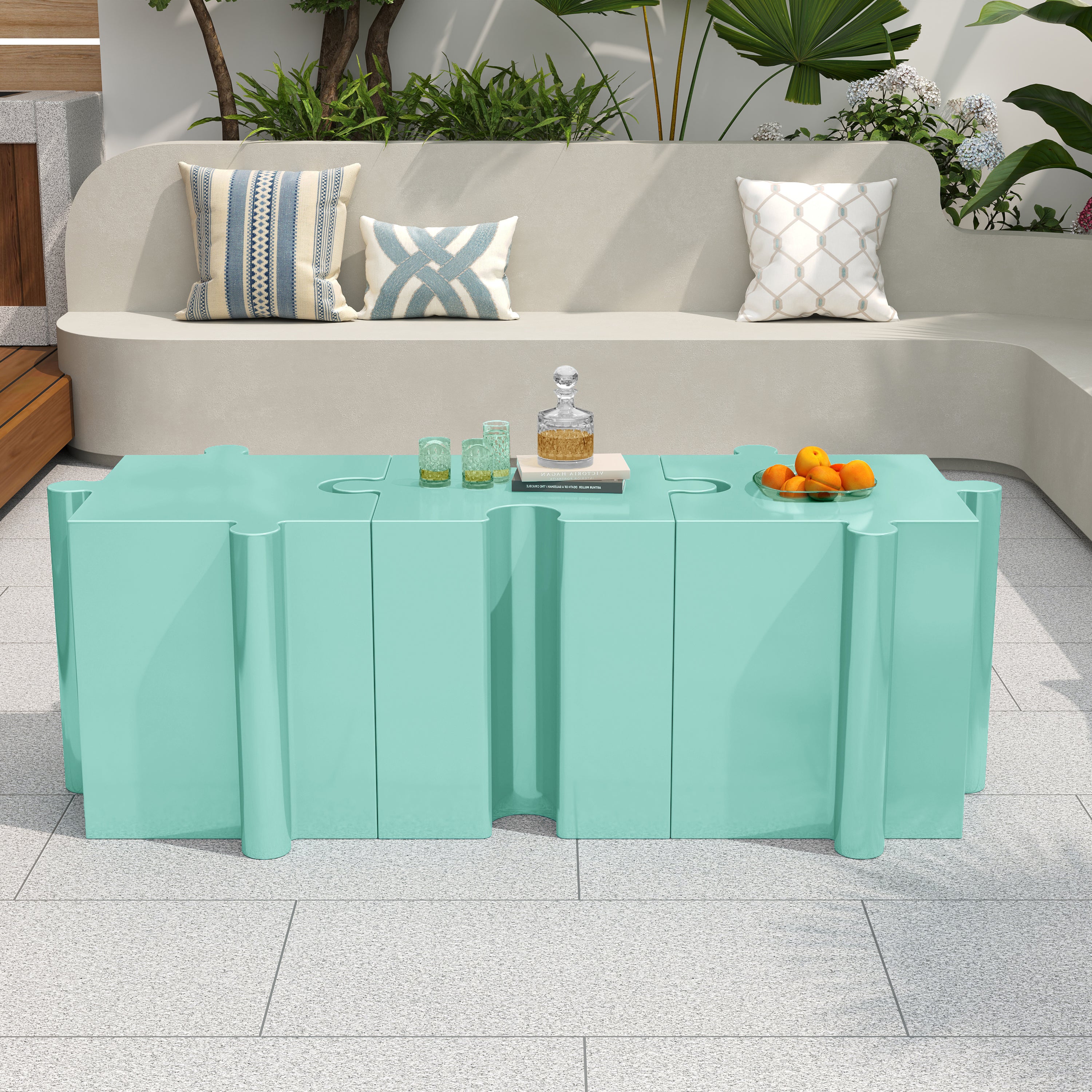 Puzzle Art Side Table, Modular Convex Edge MGO Table
