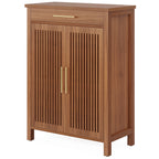 5-Tier Shoe Storage Cabinet with Louvered Doors and Drawer