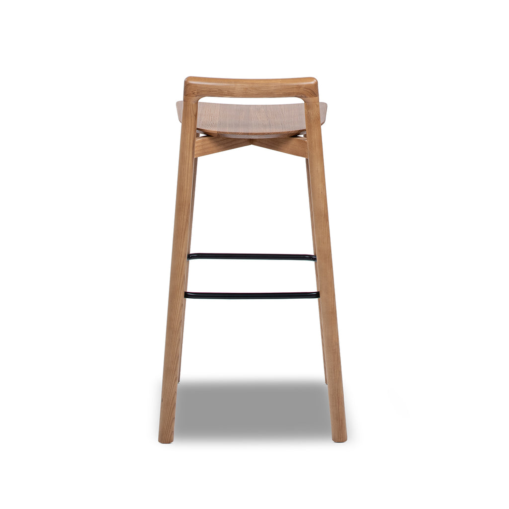 Sven 30" Modern Minimalist Low Back Wood Barstool