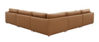 Brighton Top Grain Leather 5 Pieces Modular Sectional