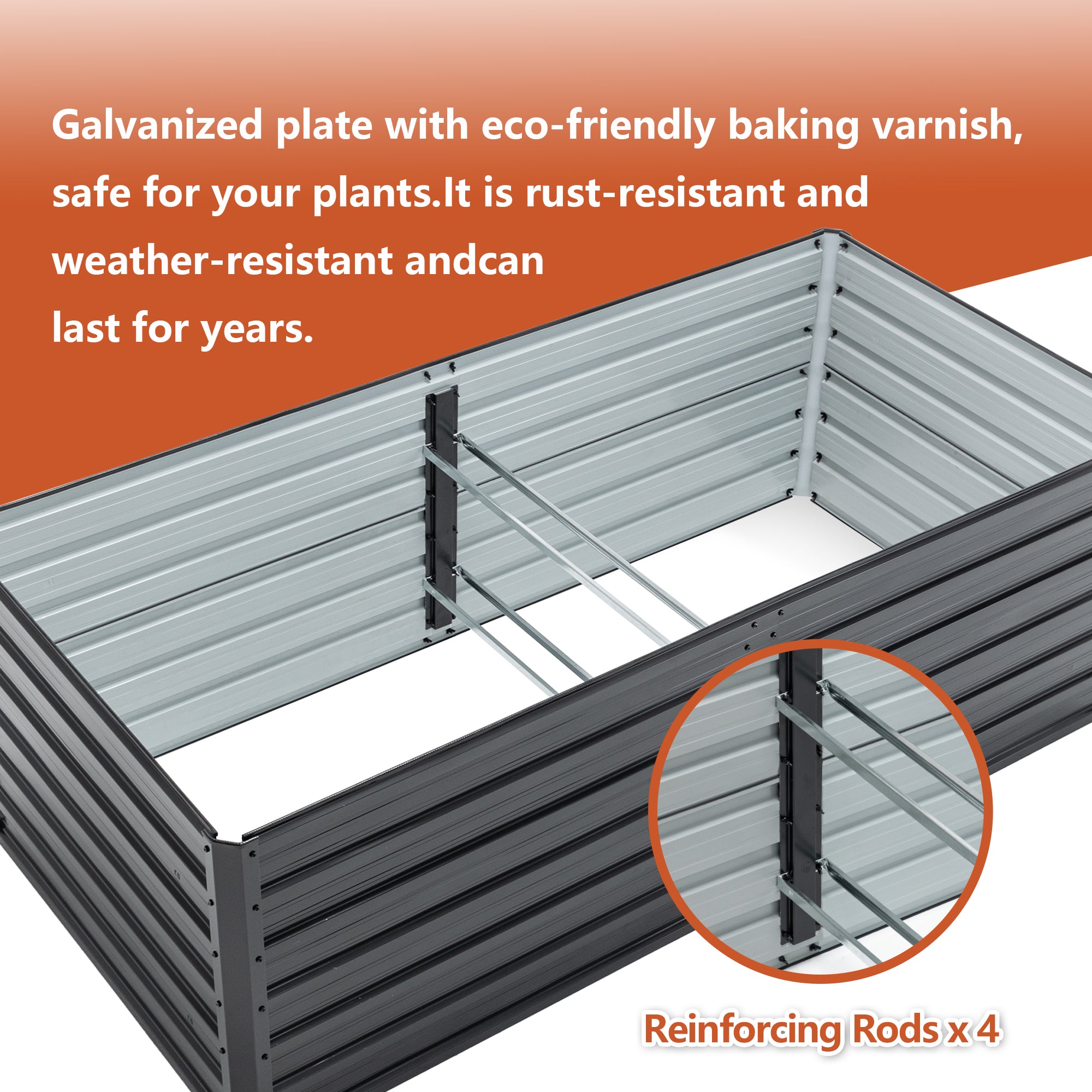 2-Pack 6x3x2 FT Galvanized Metal Raised Garden Beds