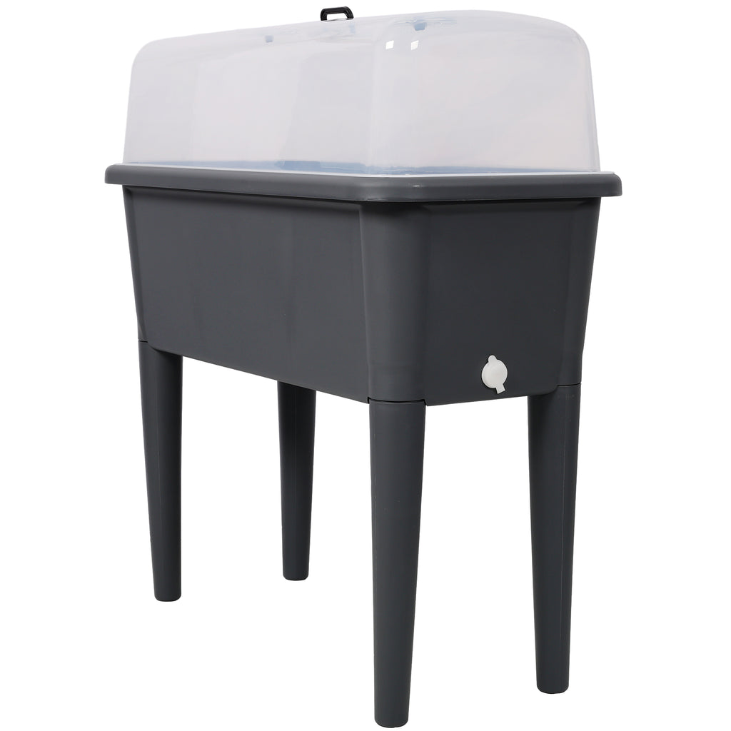 Raised Garden Bed with Ventilated Transparent Greenhouse Lid