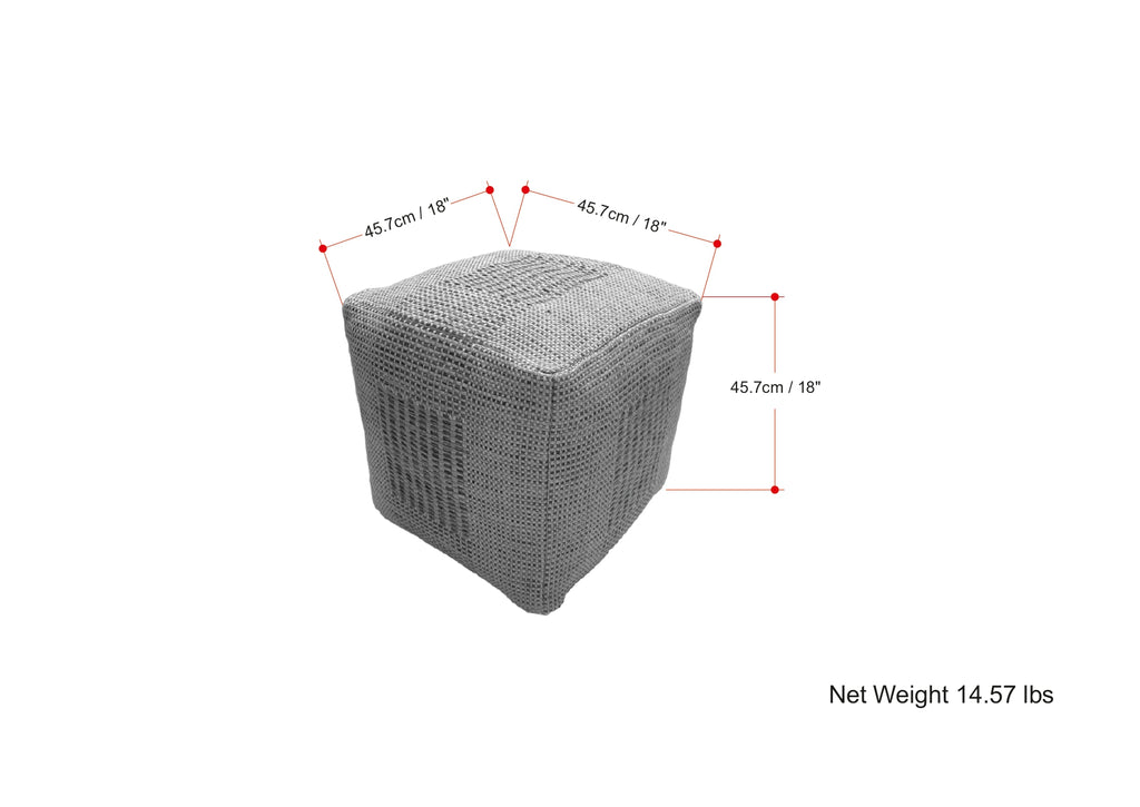 Delilah 18 Inch Wide Square Pouf