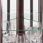 Corner Glass Cabinet Lighted Curio Cabinet in Dark Cherry