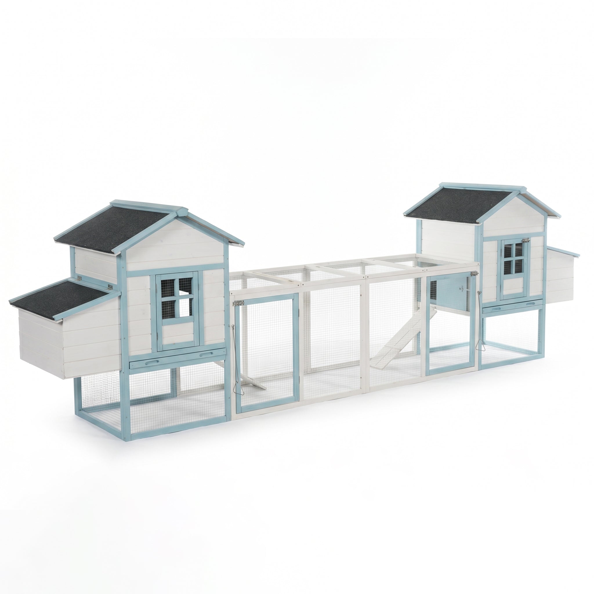 Large Wooden Chicken Coop with Double Nesting Boxes