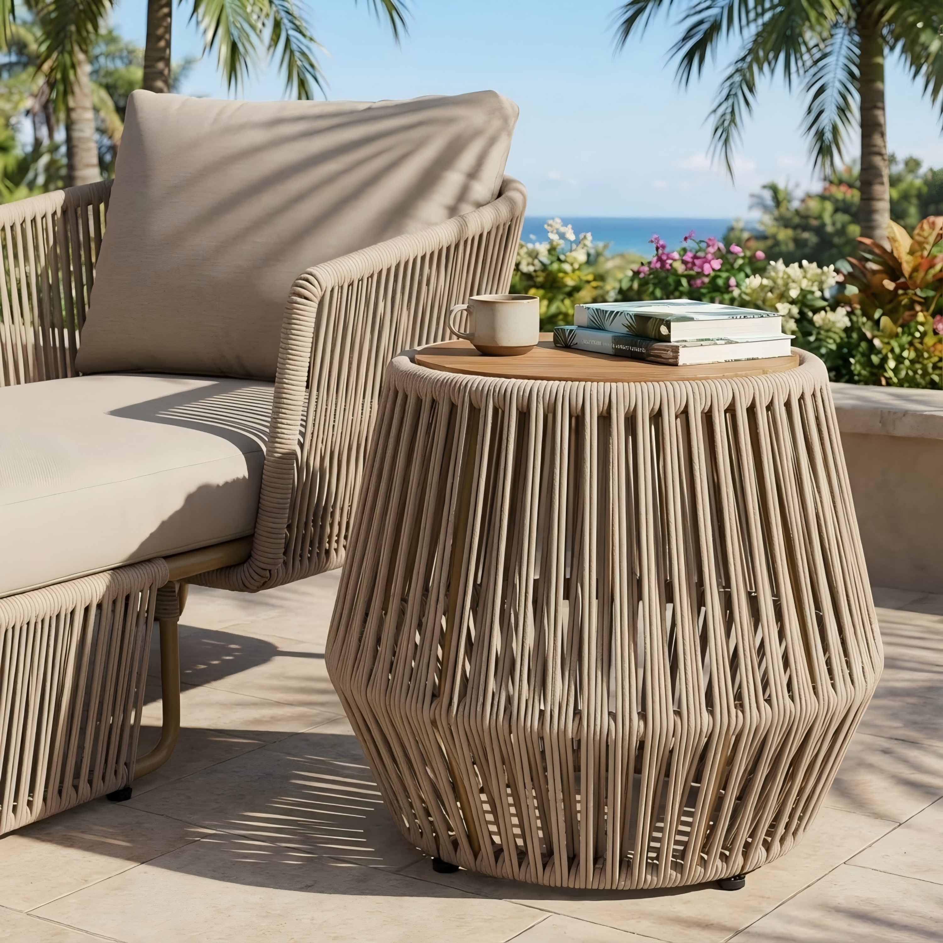 Acacia Wood Side Table
