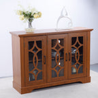 Spacious Size Sideboard with 3 Clear Tempered Glass Doors