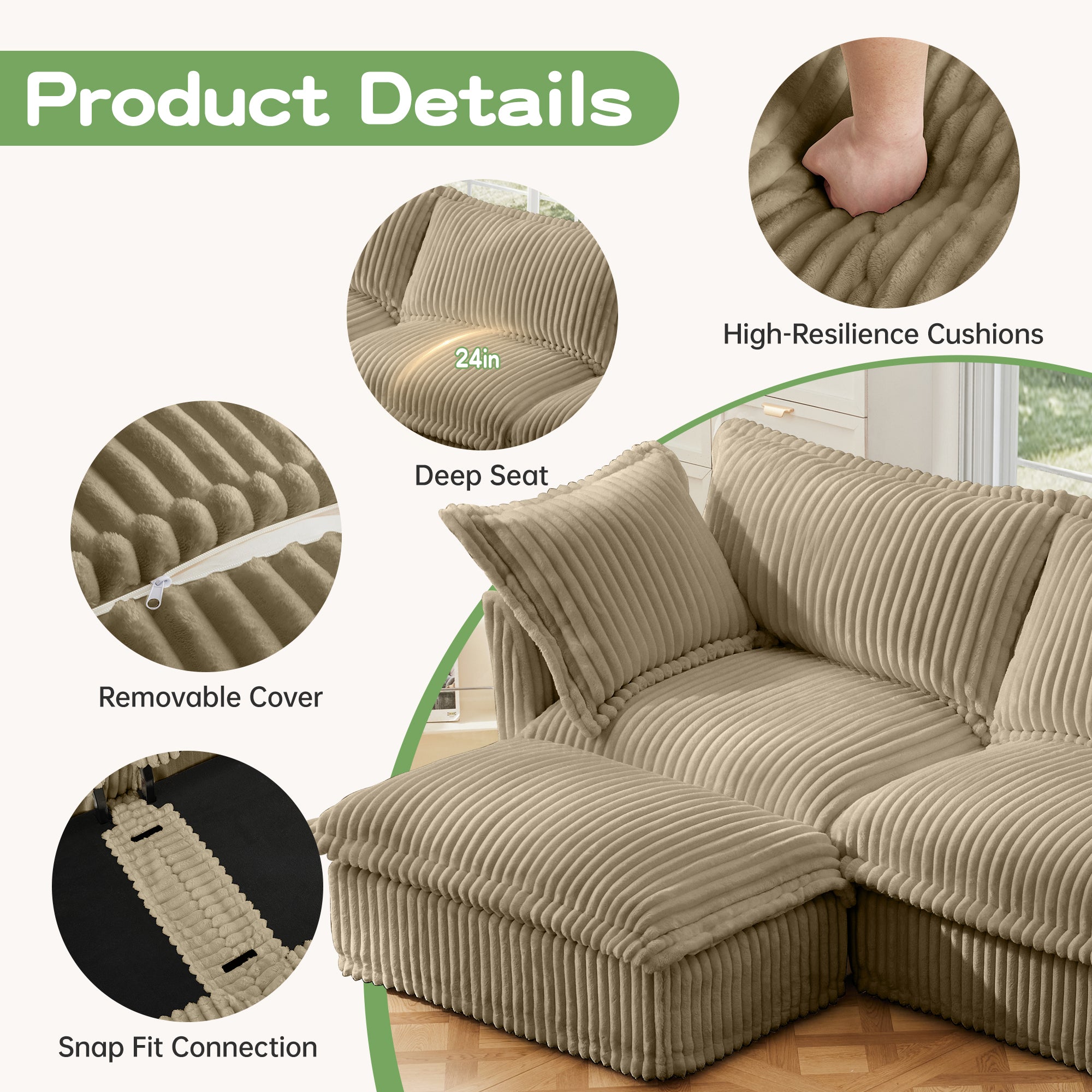 Slipcovered 3 Seater Sofa Couch