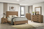 Walnut / Chestnut 3pc Queen Size Bedroom Set with Nightstands