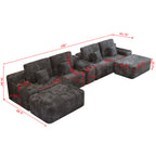 150" Width 5-Piece Sectional Sofa with 2 Ottomans