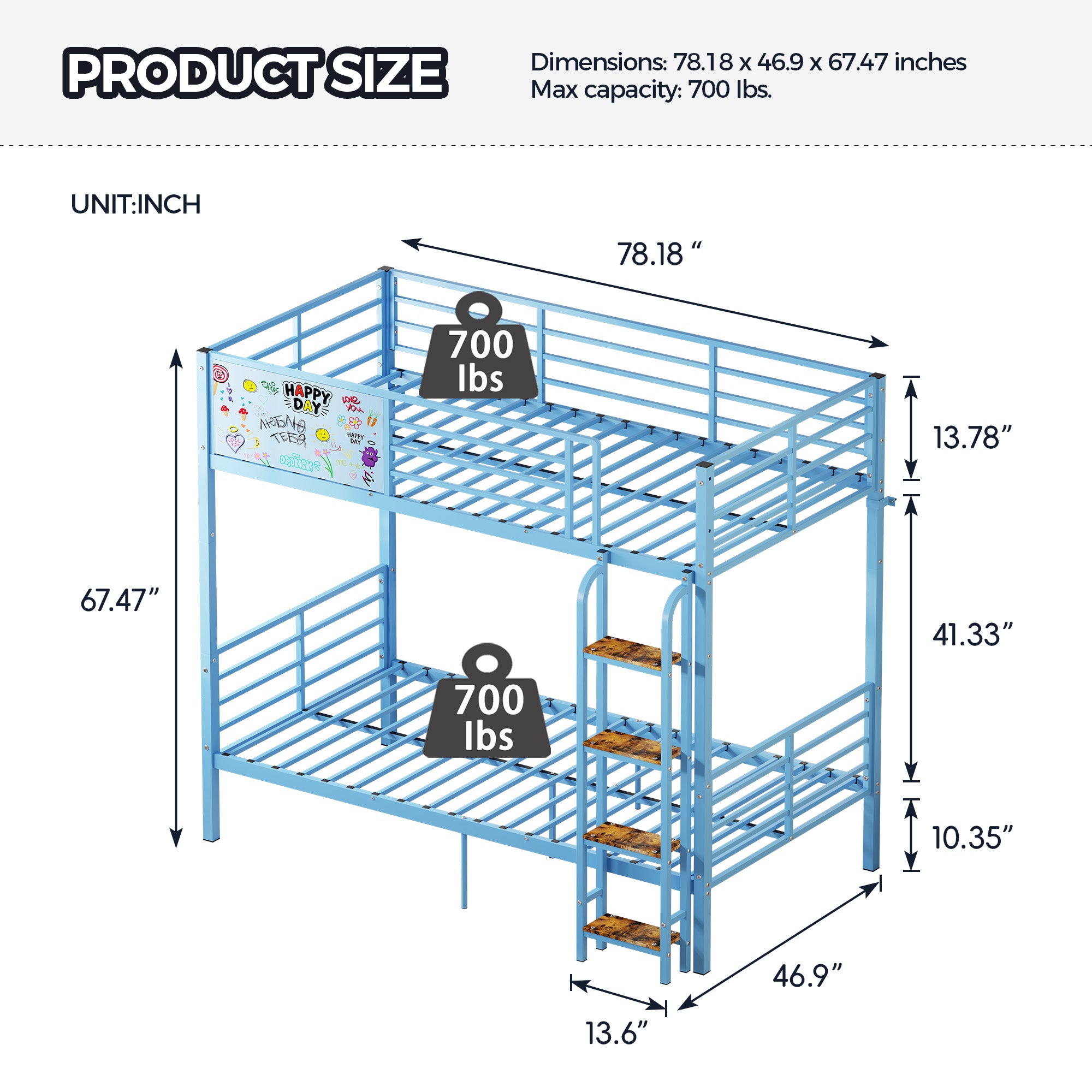 Metal Bunk Bed for Adults & Kids