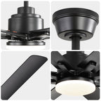 Modern 52-Inch Smart Ceiling Fan With Light