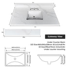 43-Inch Quartz Bathroom Vanity Top