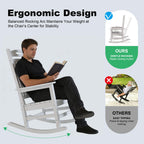 Outdoor Rocking Chair Set of 2, HDPE Patio Rocking Chair
