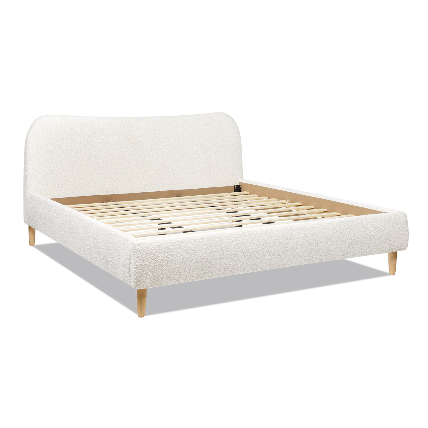 Roman Curved Headboard Upholstered Platform Bed, King