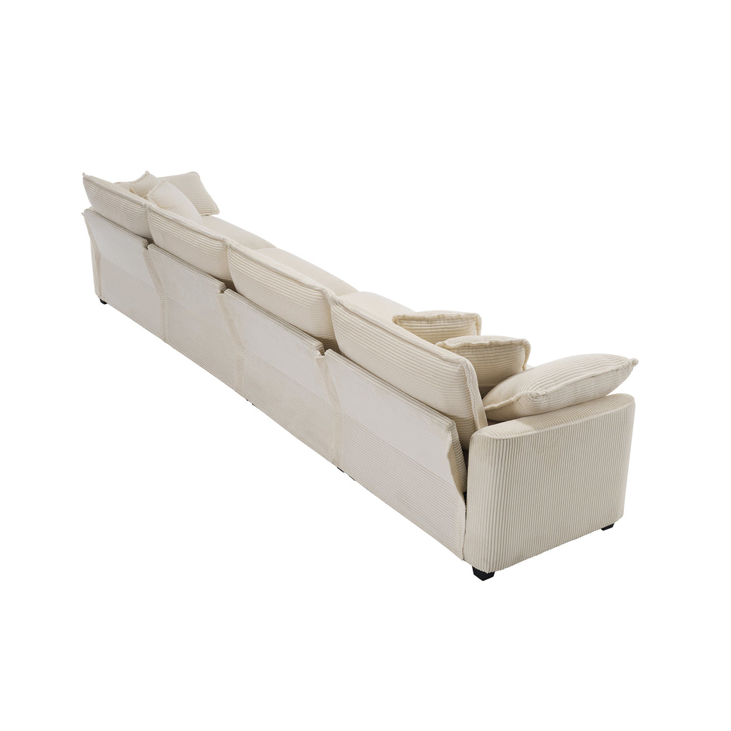 Modern Upholstered 4 Seater Fabric Sofa