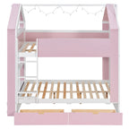 Full Size Bunk Bed with Storage Drawers & Shelves