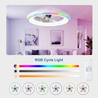 23.6" Modern RGB Ceiling Fan with Lights