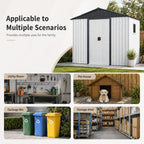 8ft x 4ft Outdoor Metal Storage Shed with Window
