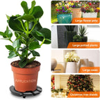 6-Pack 12" Round Plant Stand with 360° Lockable Caster Wheels