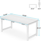 63" Executive Desk - Large Modern Office Computer Workstation