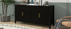 U_Style 61.1'' Modern 4-Vertical Wavy Slatted Doors Sideboard