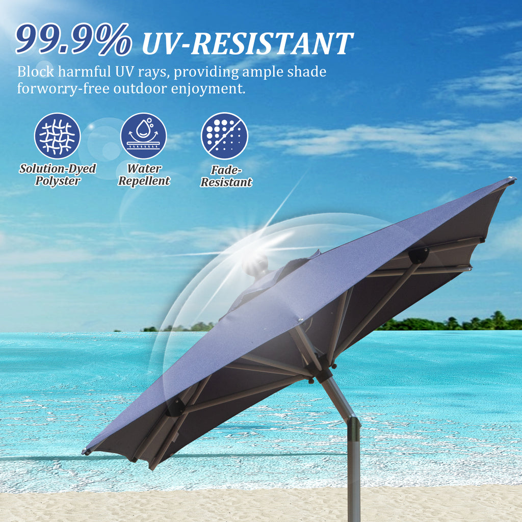 Rectangle Patio Umbrella with Crank Lift and Tilt Function