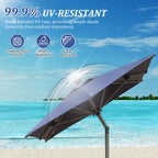 Rectangle Patio Umbrella with Crank Lift and Tilt Function