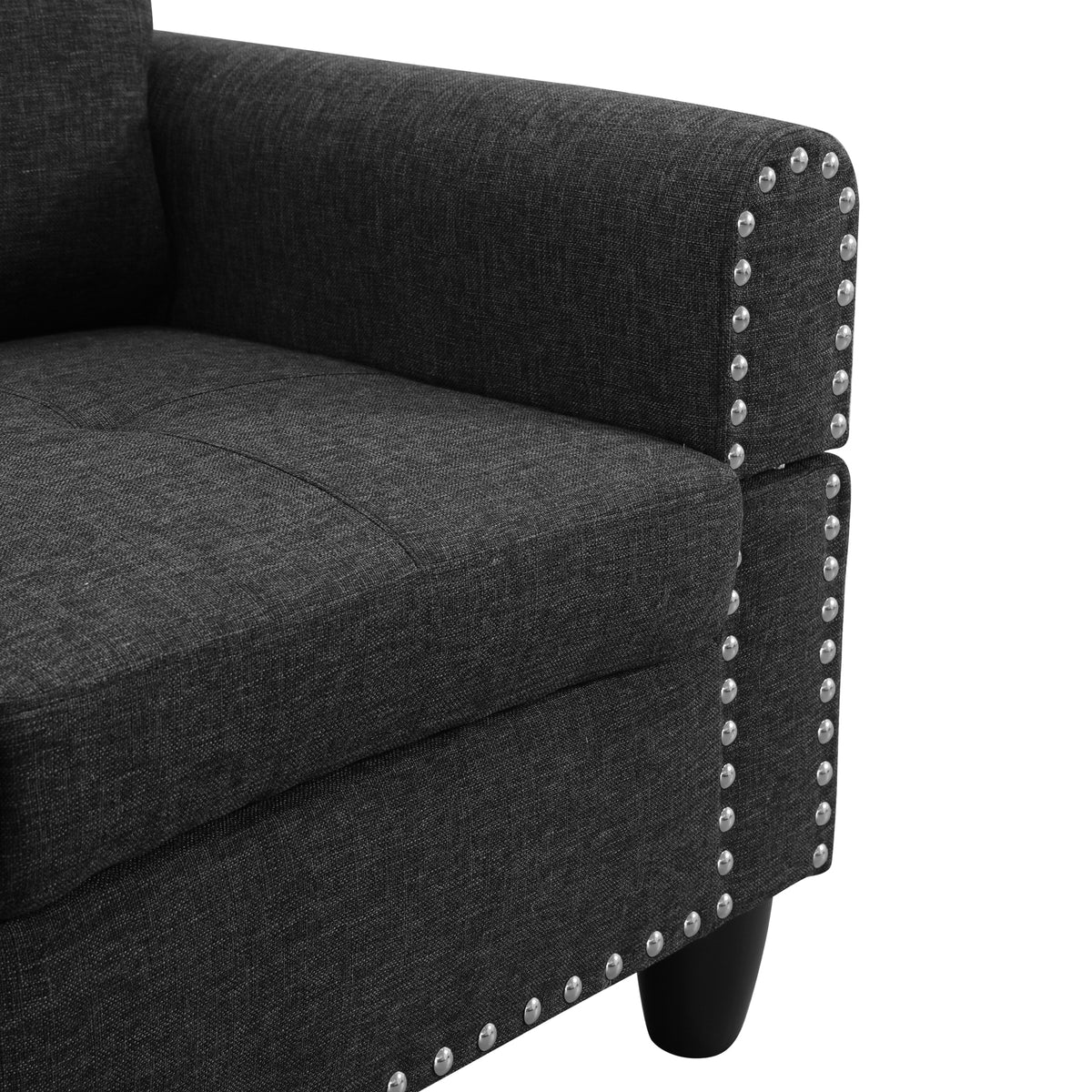 Reversible L-Shaped Sectional Couch with Storage Ottoman