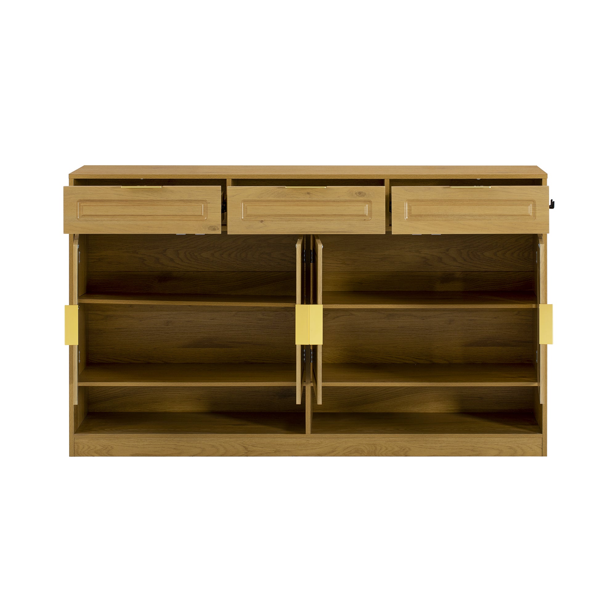 U-Style Farmhouse Sideboard with 3 Drawers & 4 Doors