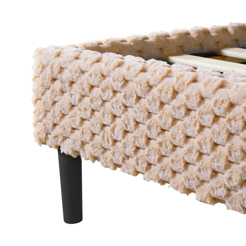 Simple Modern Camel Plush Soft Bed