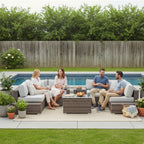 Fully Assembled Rattan Wicker Patio Seating Set for 4 with Cushions