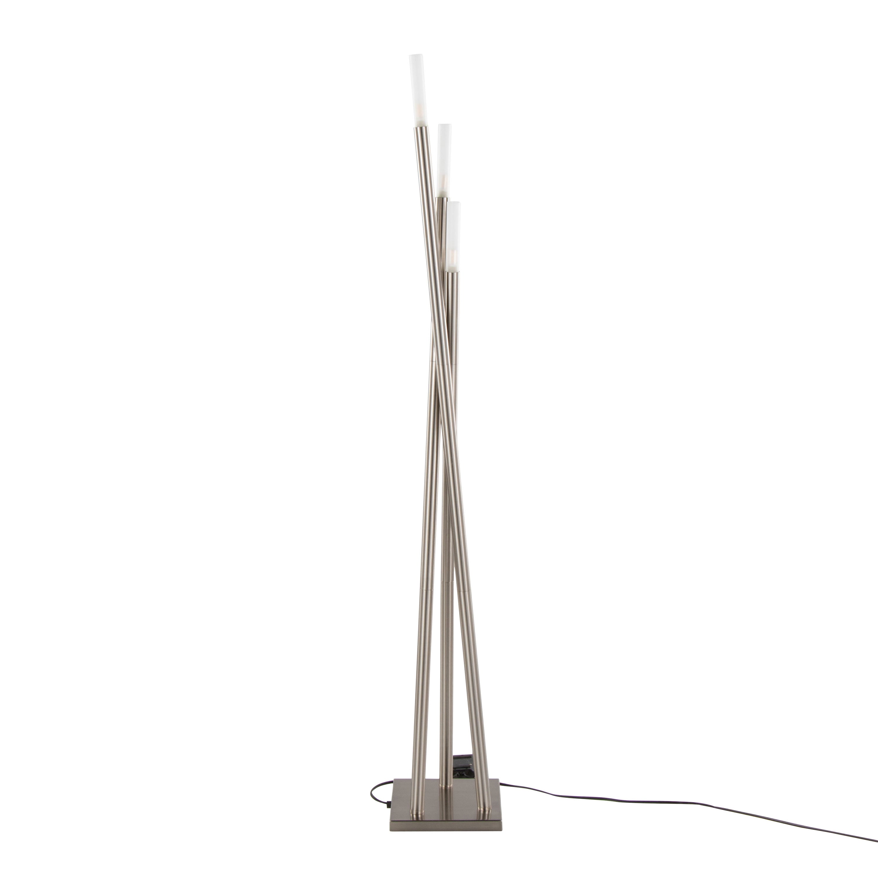 Icicle Contemporary Floor Lamp in Brushed Nickel