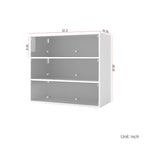 White Glass Door Shoe Storage Cabinet With RGB Led Light