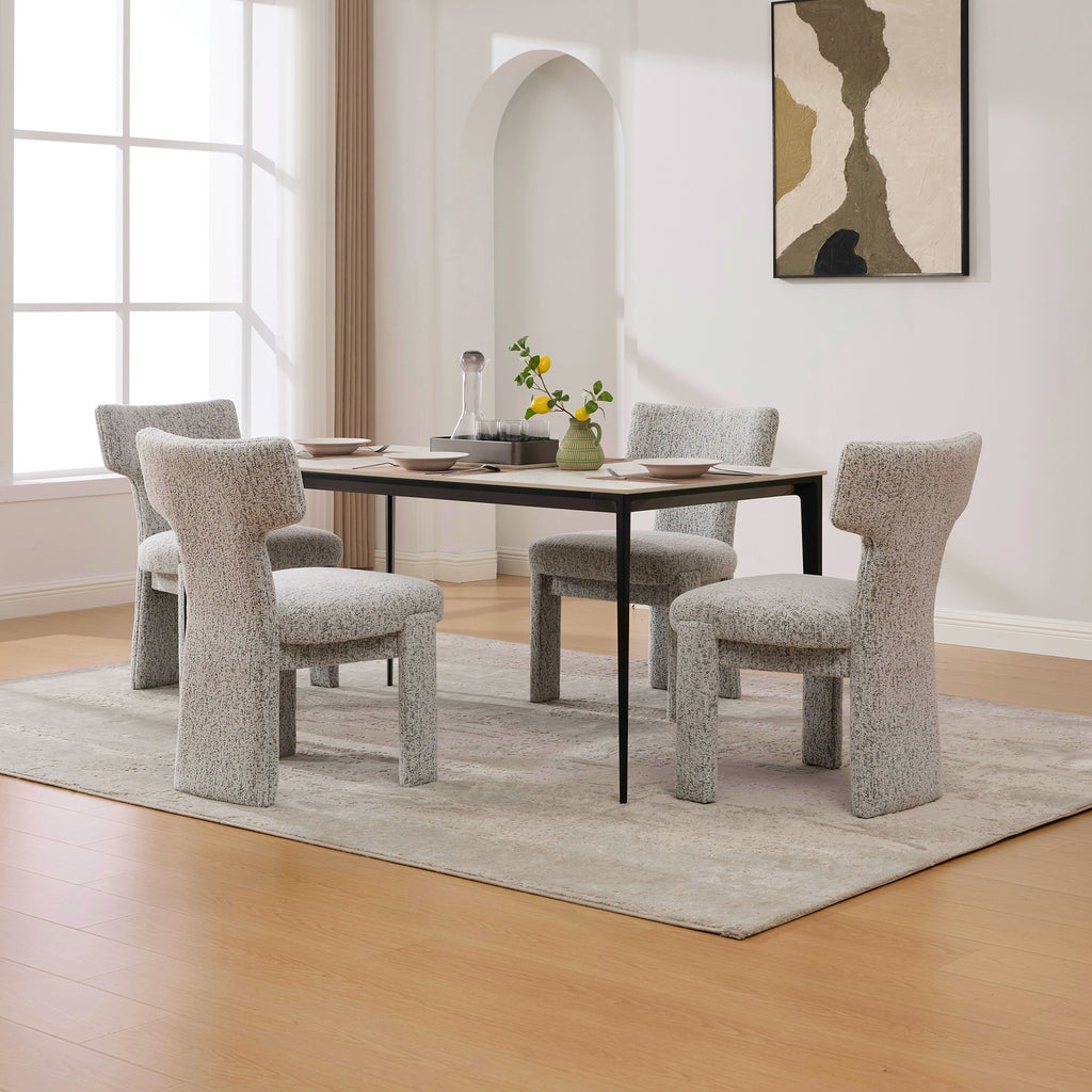 Modern Upholstered Chenille Dining Chair Set of 4