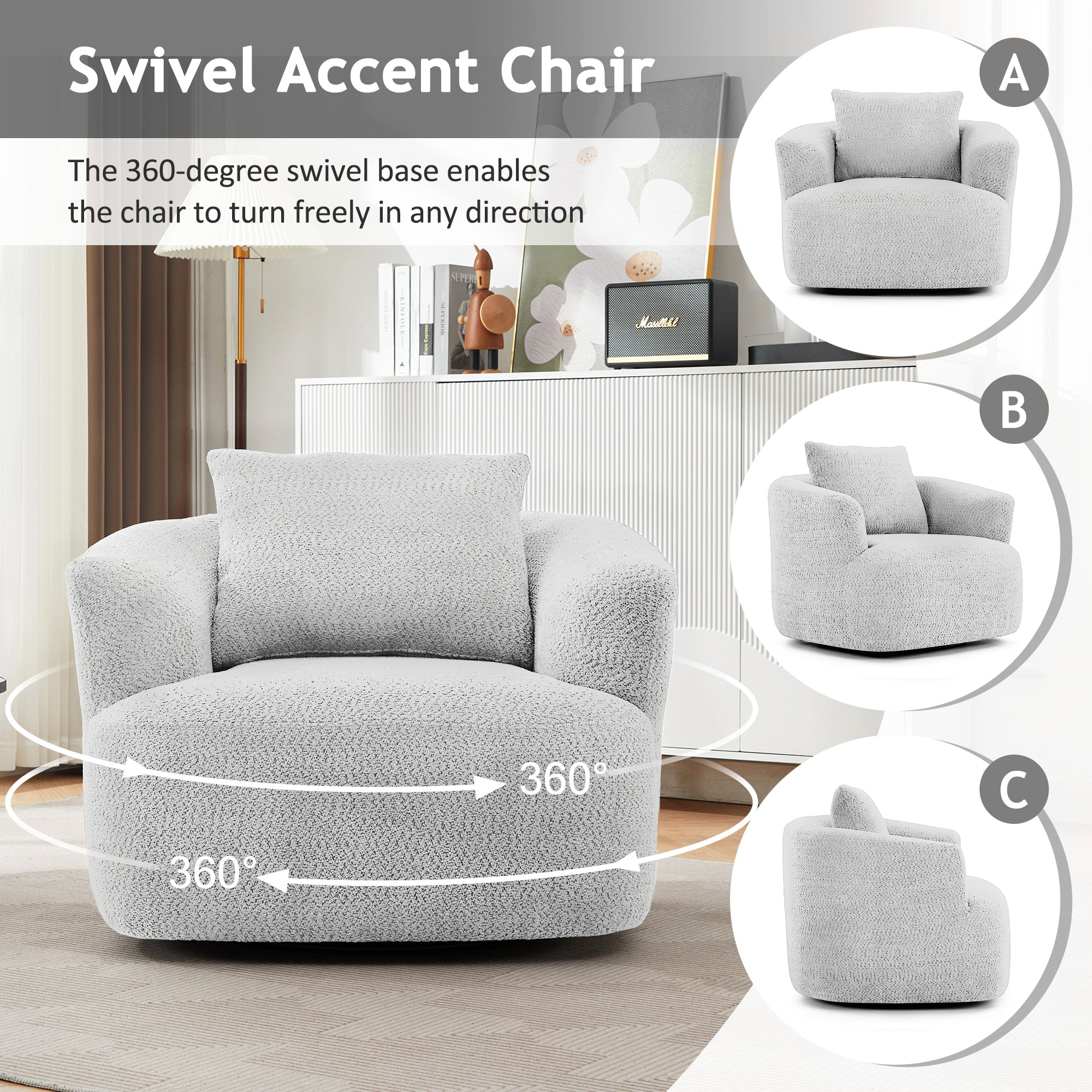 360° Swivel Chair, 38.2" Accent Chair