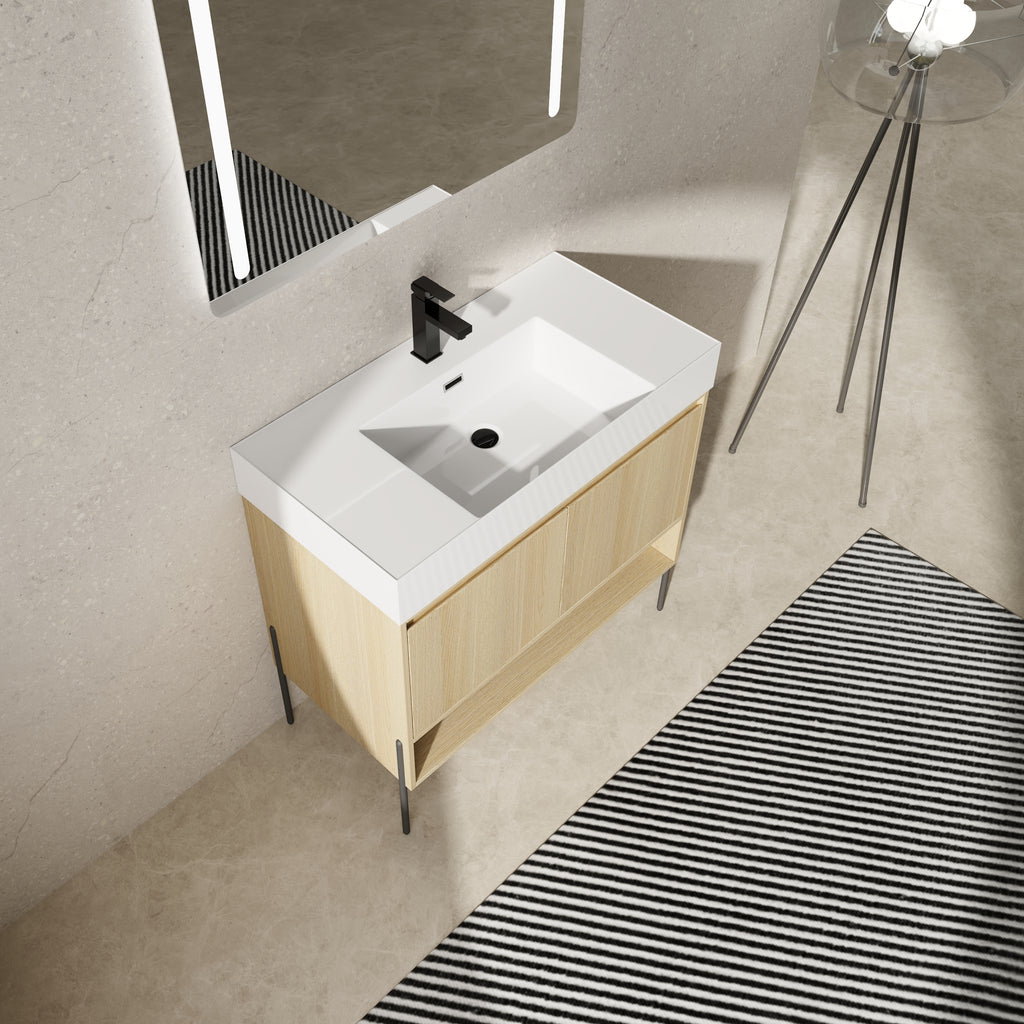 36" Bathroom Vanity Combo with Single Resin Sink