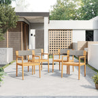 Creative Braided Acacia Wood Outdoor Dining Chairs