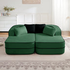 77.2" Teddy Fabric No Assembly Sofa with Double Chaises