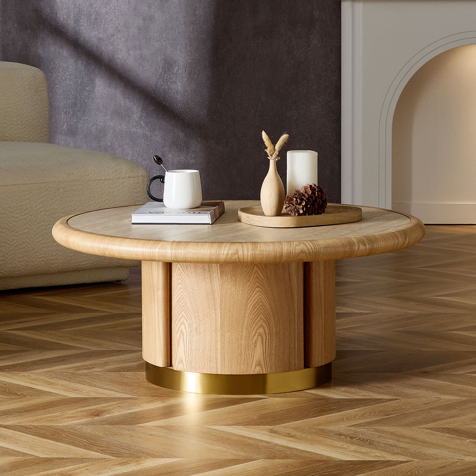 35.43 Inch Round Coffee Table