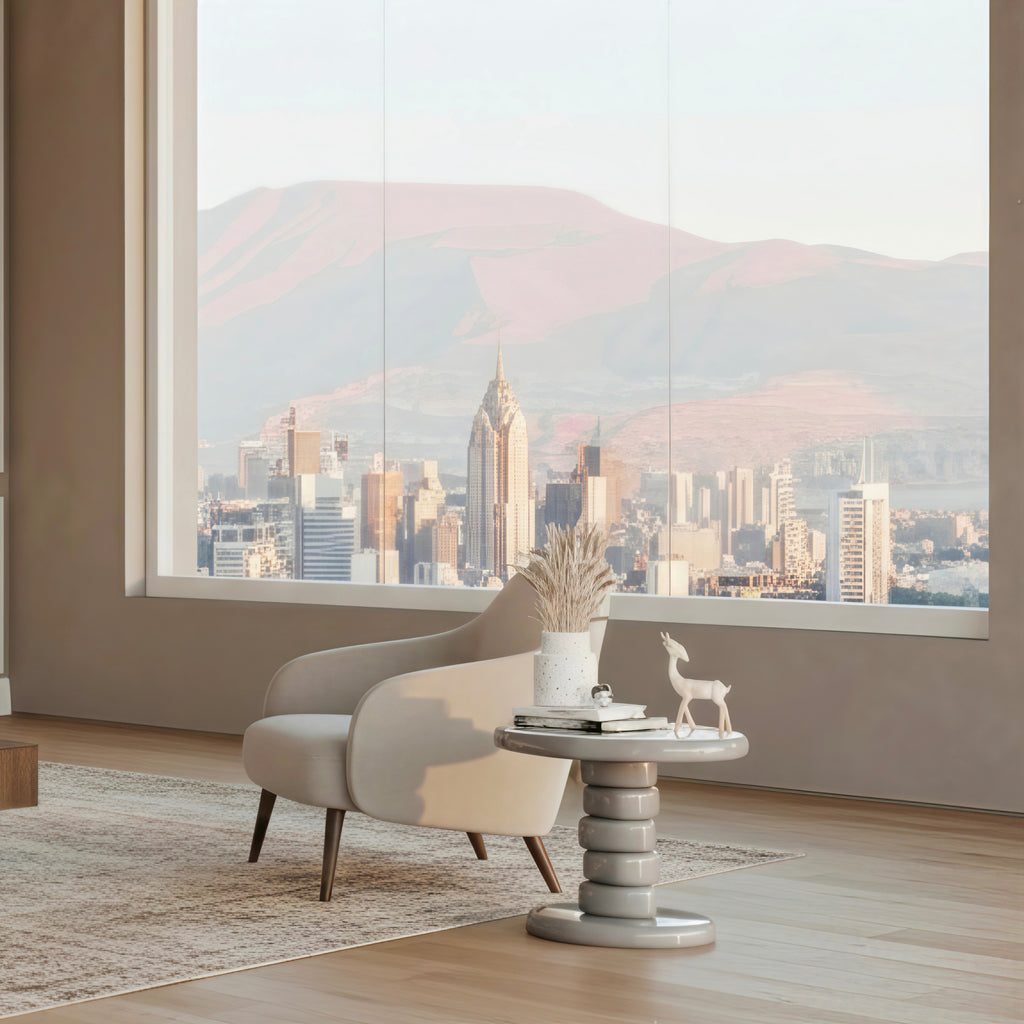 Modern Stacked Cobblestone End Table