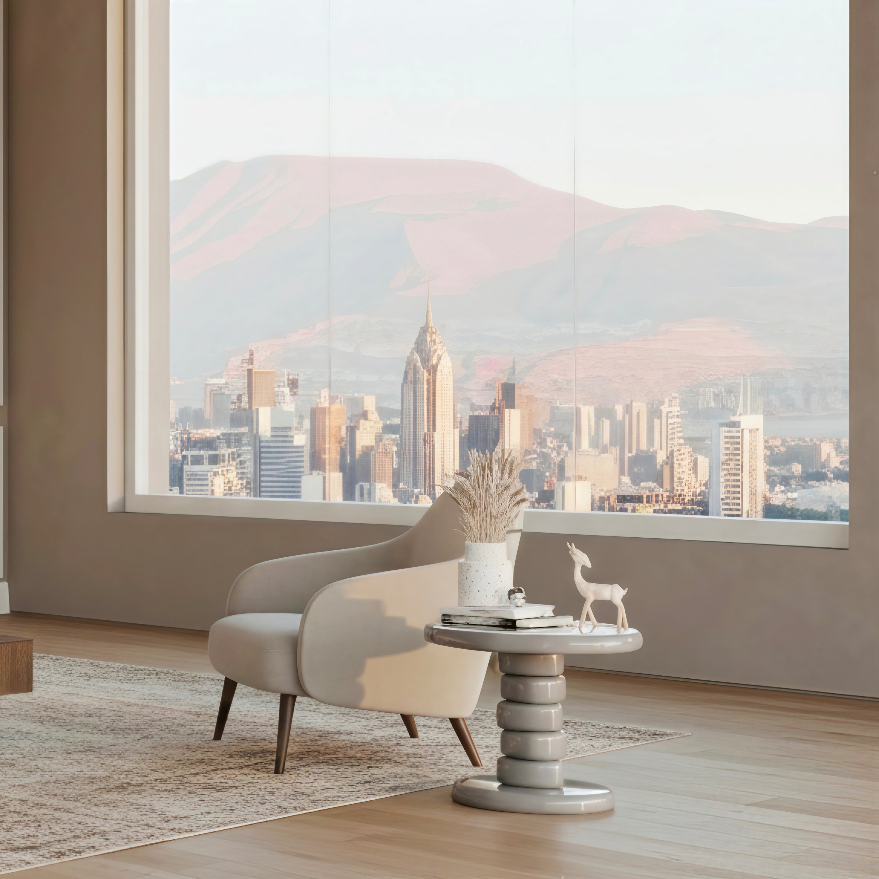 Modern Stacked Cobblestone End Table