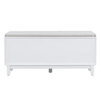 TREXM Boho Rattan Entryway Bench with Storage