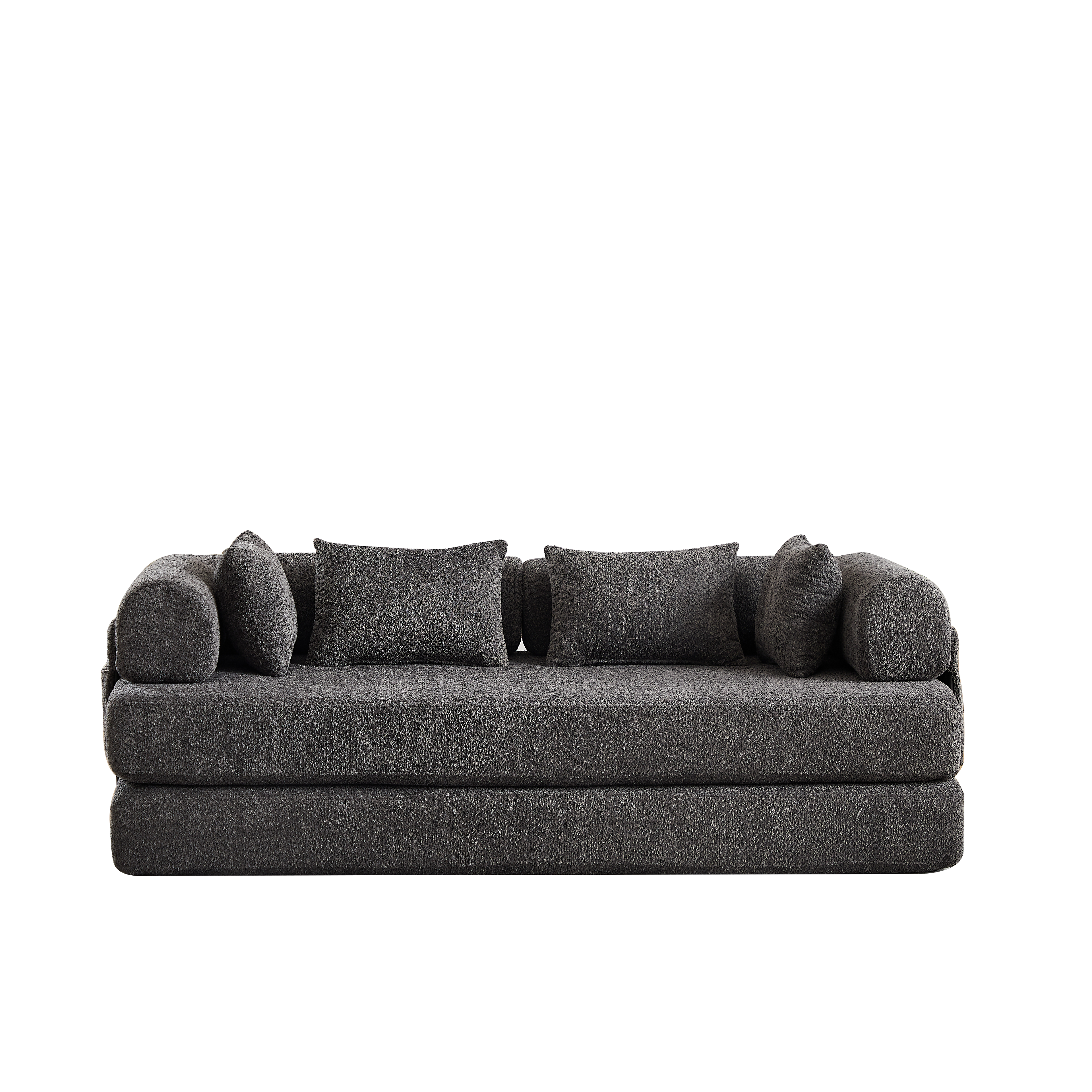 78.7-Inch Convertible Sleeper Sofa Bed with Cylindrical Pillow