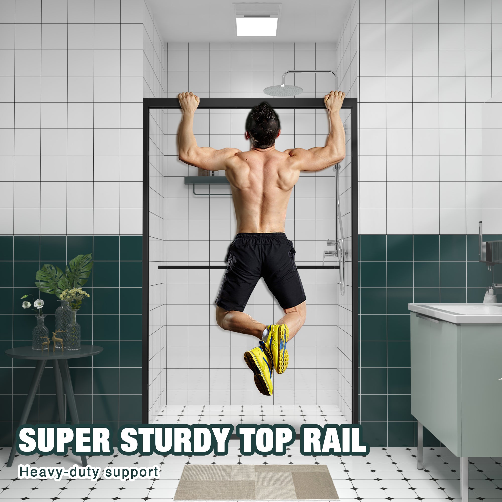 Aluminum Frame Double Sliding Shower Door (44-48"x76")