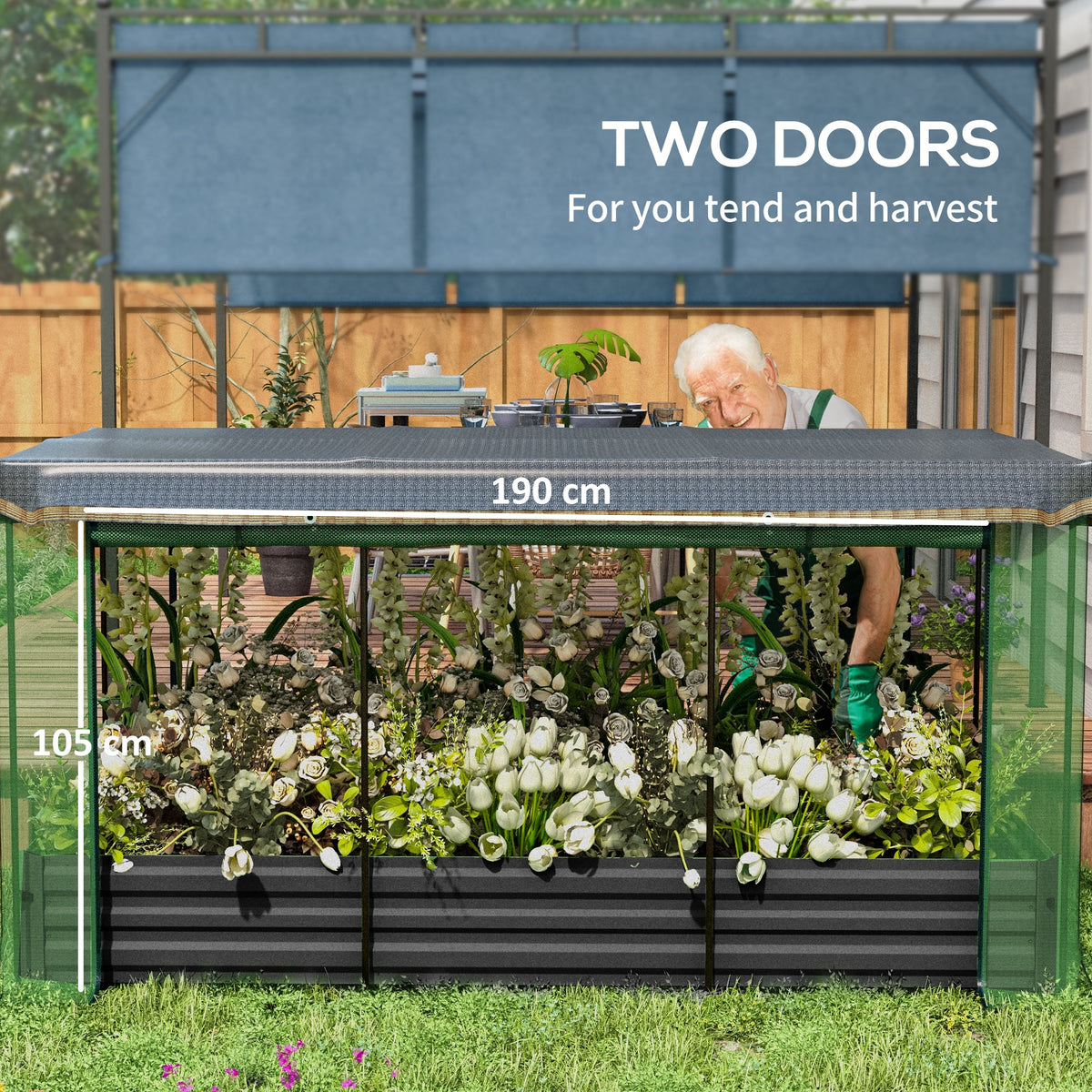Outsunny 7.3 x 3.4 ft Galvanized Raised Garden Bed
